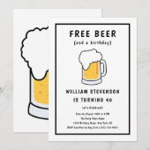 Grappige Gratis Bier Grap Simpele Man 40e Verjaard Kaart (Voorkant / Achterkant)