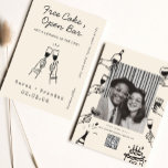 Grappige gratis cake open bar foto QR-code Save The Date<br><div class="desc">Moderne Typografie FunnyFree Drinken Foto QR Code</div>