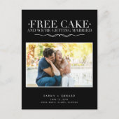 Grappige Gratis Cake Trouwfoto Save the Date Aankondigingskaart (Voorkant)
