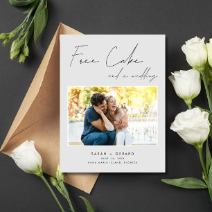Grappige Gratis Cake Trouwfoto Save the Date Aankondigingskaart