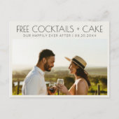 Grappige Gratis Cocktails Cake Bruiloft Save the D Aankondigingskaart (Voorkant)