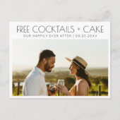Grappige Gratis Cocktails Cake Bruiloft Save the D Aankondigingskaart (Voorkant)
