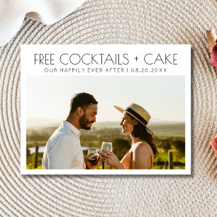 Grappige Gratis Cocktails Cake Bruiloft Save the D Aankondigingskaart