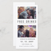 Grappige Gratis Drank Foto Bruiloft Save The Date Aankondiging (Voorkant / Achterkant)