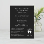 Grappige Gratis Drank Taart Baby Shower Kaart (Staand voorkant)