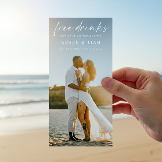 Grappige Gratis Drankjes Bookmark Moderne Foto Save The Date
