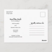 Grappige Gratis Drankjes Bruiloft Save the Date Po Briefkaart (Achterkant)