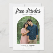 Grappige Gratis Drankjes Trouwfoto Save the Date (Voorkant)