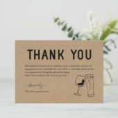 Grappige Gratis Drankjes Wijn & Bier Bedankkaart (Staand voorkant)