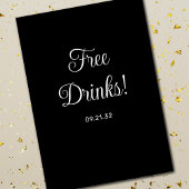 Grappige gratis drankjesScript zwart bruiloft Save The Date