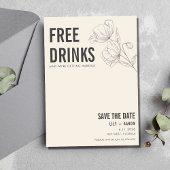 Grappige Gratis Drinken Bloemen Foto Bruiloft Save The Date