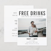 Grappige Gratis Drinken Budget Save the Date (Voorkant / Achterkant)