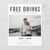 Grappige Gratis Drinken Budget Save the Date (Voorkant)