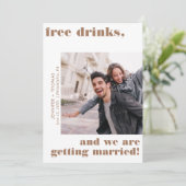 Grappige gratis Drinken Terra Cotta Save the Date Kaart (Staand voorkant)