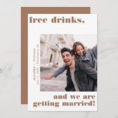 Grappige gratis Drinken Terra Cotta Save the Date Kaart (Voorkant / Achterkant)