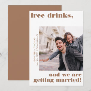 Grappige gratis Drinken Terra Cotta Save the Date Kaart