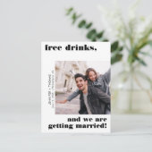 Grappige Gratis Drinken Typografie Save the Date Z Briefkaart (Staand voorkant)