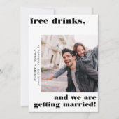 Grappige Gratis Drinken Typografie Save the Date Z Kaart (Voorkant)
