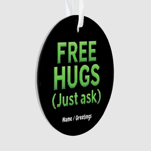 Grappige gratis knuffels vraag het gewoon aan fami ornament (voorkant)