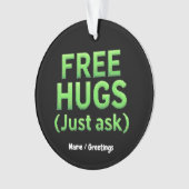 Grappige gratis knuffels vraag het gewoon aan fami ornament (voorkant)