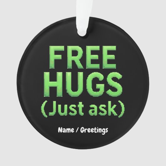 Grappige gratis knuffels vraag het gewoon aan fami ornament (voorkant)