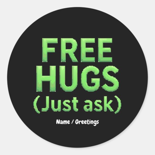 Grappige gratis knuffels vraag het gewoon aan fami ronde sticker (Voorkant)