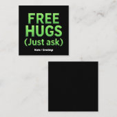 Grappige gratis knuffels vraag het gewoon aan fami vierkante visitekaartje (Voorkant / Achterkant)