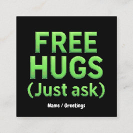 Grappige gratis knuffels vraag het gewoon aan fami vierkante visitekaartje