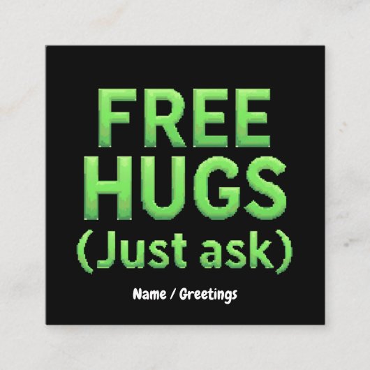 Grappige gratis knuffels vraag het gewoon aan fami vierkante visitekaartje (Voorkant)