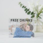 Grappige gratis ondoorzichtige foto bruiloft save aankondigingskaart (Staand voorkant)