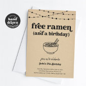 Grappige Gratis Ramen Verjaardagsfeestuitnodiging Kaart