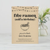 Grappige Gratis Ramen Verjaardagsfeestuitnodiging Kaart (Staand voorkant)