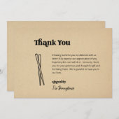 Grappige gratis sushi bruiloft dank u kaart (Voorkant / Achterkant)