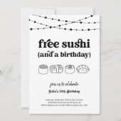 Grappige Gratis Sushi Verjaardagsfeestuitnodiging Kaart (Voorkant)