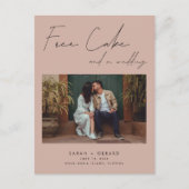 Grappige gratis taart bruiloft foto save the date aankondigingskaart (Voorkant)