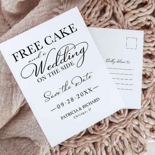Grappige Gratis Taart Trouw Save The Date Briefkaart