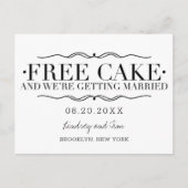 Grappige Gratis Taart Trouw Save the Dates Aankondigingskaart (Voorkant)
