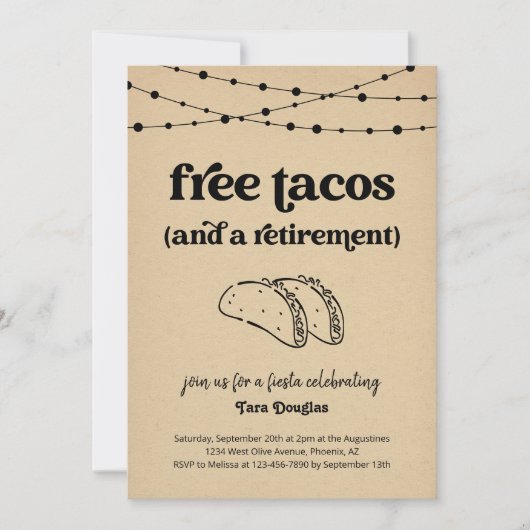 Grappige Gratis Tacos & een Uitnodiging voor een P (Voorkant)