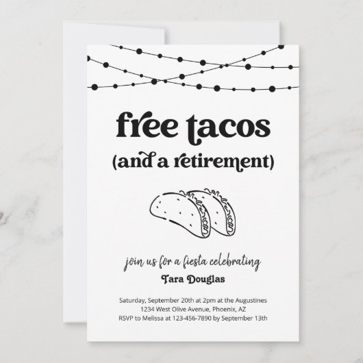 Grappige Gratis Tacos & een Uitnodiging voor een P (Voorkant)