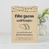 Grappige gratis taco's en een uitnodiging voor een (Staand voorkant)