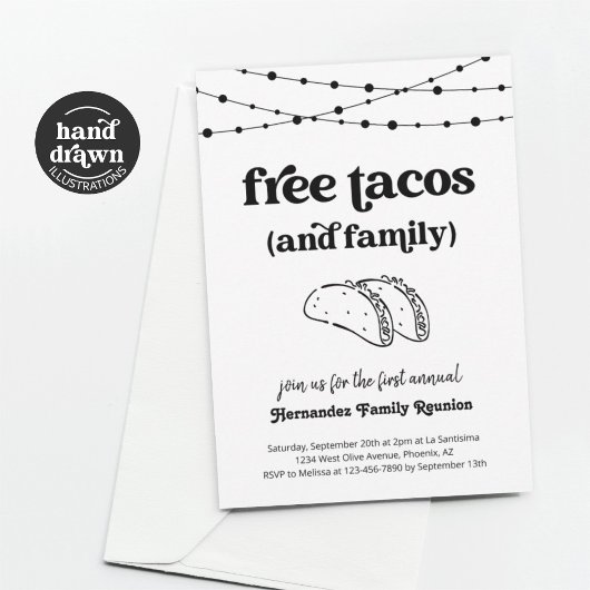 Grappige gratis taco's en een uitnodiging voor een