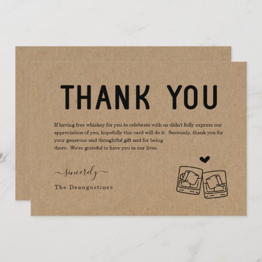 Grappige Gratis Whisky Bedankkaart (Voorkant / Achterkant)