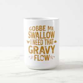 Grappige Gravy Flow Thanksgiving Typografie Gif Koffiemok