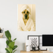 Grappige Great Dane-badkamerprint, Great Dane in Poster (Thuiskantoor)