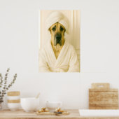 Grappige Great Dane-badkamerprint, Great Dane in Poster (Keuken)