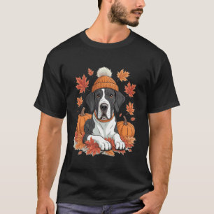 Grappige Great Dane Herfst Sjaal Herfstbladeren Ho T-shirt