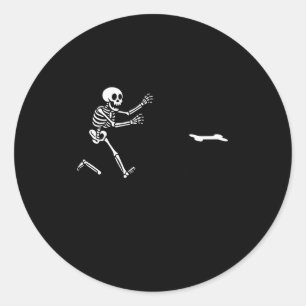 Grappige Great Dane Rennend Skelet Halloween _1 Ronde Sticker