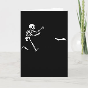 Grappige Great Dane Rennende Skelet Halloween _1 Kaart