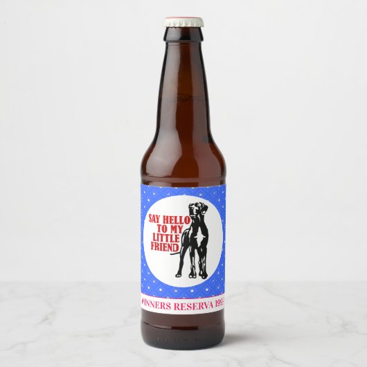 Grappige Great Dane Winnaar Wijn Bier Etiket (Voorkant)