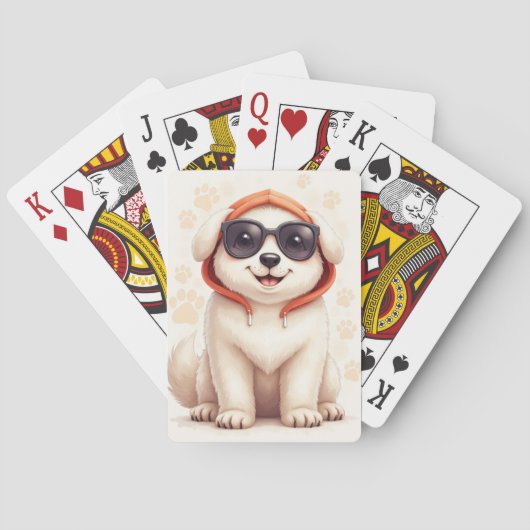 Grappige Great Pyrenees Kawaii Hond Pokerkaarten (Achterkant)